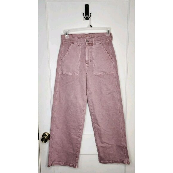 American Eagle Mauve Pink Wide Leg Skater Jeans Size 6 Y2K - Picture 1 of 4